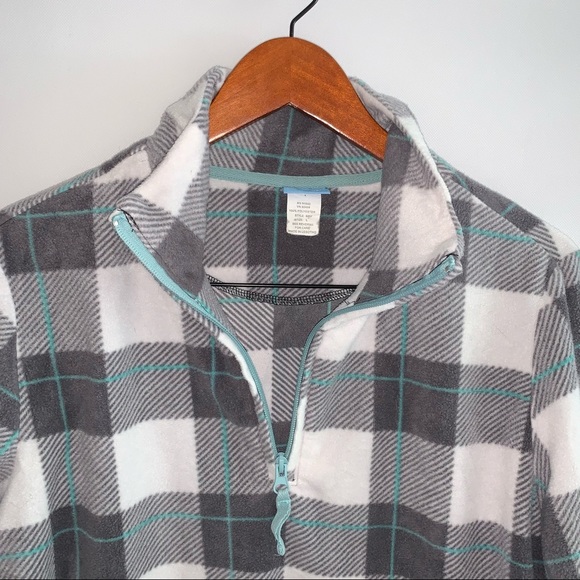 Comfort Corner Casual Soft Plaid Fleece Jacket Sweater - Picture 5 of 6